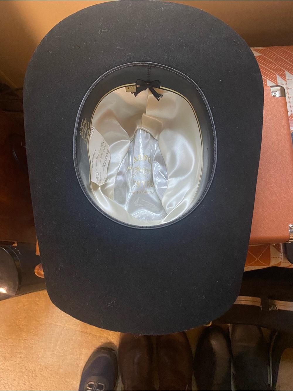 Resistol Bradford Black Cowboy Hat-7 1/4 Custom Hand Rolled Brim! - Picture 5 of 6